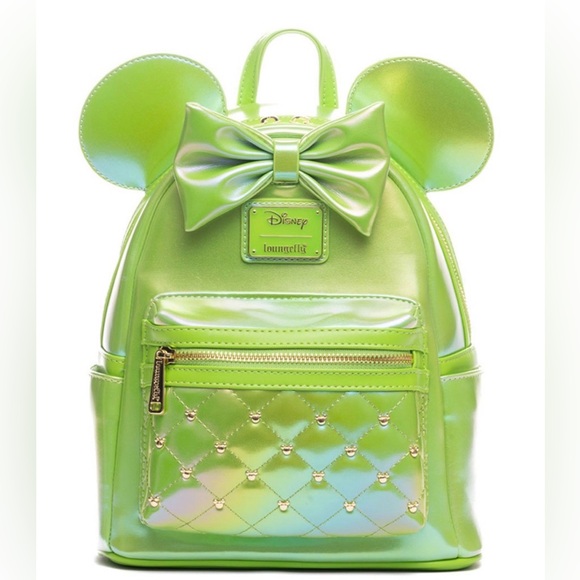 Loungefly Handbags - Loungefly Disney Minnie Mouse Classic Series Iridescent Emerald Mini Backpack